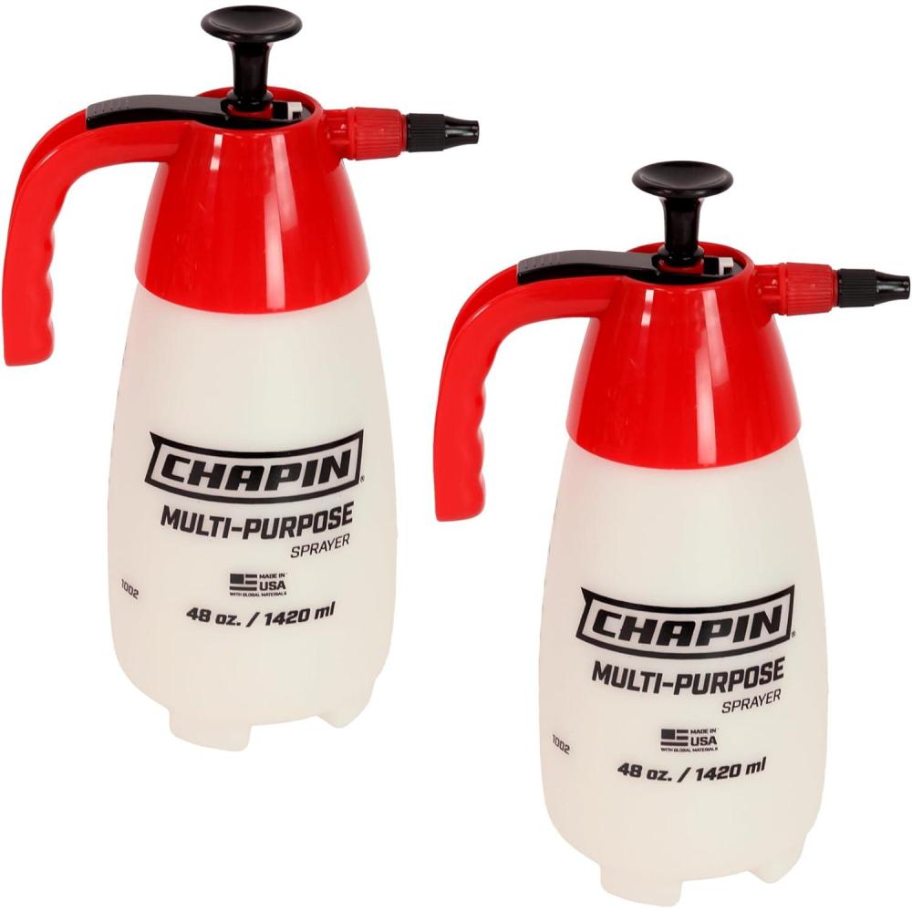 image:imageChapin 10022 Handheld Pump Sprayer 48oz MultiPurpose Translucent Poly Tank WideMouth Opening Adjustable Cone Nozzle amp AntiClog Filter for Weed Fertilizer amp Pest Applications 2 Pack2Pack MultiPurpose