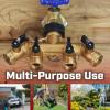 image:imageChapin 69473 HeavyDuty 4Way Brass Manifold Hose Connection Fits Standard Garden Hoses Brass Construction with ShutOff Valves LeakFree Multiple Water Flow for Landscaping and Outdoor Use