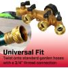 image:imageChapin 69473 HeavyDuty 4Way Brass Manifold Hose Connection Fits Standard Garden Hoses Brass Construction with ShutOff Valves LeakFree Multiple Water Flow for Landscaping and Outdoor Use