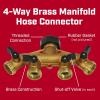 image:imageChapin 69473 HeavyDuty 4Way Brass Manifold Hose Connection Fits Standard Garden Hoses Brass Construction with ShutOff Valves LeakFree Multiple Water Flow for Landscaping and Outdoor Use