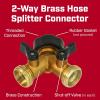 image:imageChapin 69474 HeavyDuty Brass Hose Splitter Hose Connection Fits Standard Garden Hoses Brass Construction with ShutOff Valves YShaped LeakFree Dual Water Flow for Landscaping and Outdoor Use2Pack