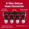 image:imageChapin 69483 Deluxe 4Way Shutoff Hose Connection Fits Standard Garden Hoses Metal and Plastic Construction with ShutOff Valves LeakFree High Volume Water Flow for Landscaping and Outdoor Use