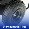 image:imageChapin 8003A 65Pound Made in The USA Residential Salt and Ice Melt Walk Behind Spreader Rear and Side Baffles 9 Tires UShaped Flipup Handle Steel Frame Enclosed Gear Box Blue