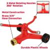 image:imageChapin Wheeled Impact Sprinkler 360 Automatic Up to 85 ft Coverage Red3Arm Rotary Sprinkler
