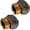 image:imageChapin 69457 Male and Female HeavyDuty Brass Hose Mender Coupling Fits 58 Inch and 34 Inch Garden Hose Repair Fitting Set of 2Female2pack