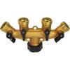 image:imageChapin 69473 HeavyDuty 4Way Brass Manifold Hose Connection Fits Standard Garden Hoses Brass Construction with ShutOff Valves LeakFree Multiple Water Flow for Landscaping and Outdoor Use