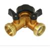 image:imageChapin 69474 HeavyDuty Brass Hose Splitter Hose Connection Fits Standard Garden Hoses Brass Construction with ShutOff Valves YShaped LeakFree Dual Water Flow for Landscaping and Outdoor Use1Pack