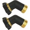 image:imageChapin 69478 Gooseneck Hose Coupling for Lawn amp Garden Sprinklers Zinc and Brass Threaded Connection Rubber Washer Black Set of 22Pack