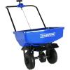 image:imageChapin 8003A 65Pound Made in The USA Residential Salt and Ice Melt Walk Behind Spreader Rear and Side Baffles 9 Tires UShaped Flipup Handle Steel Frame Enclosed Gear Box Blue