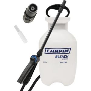 image:imageChapin 20075 Bleach Pump Sprayer 1Gallon Lawn amp Garden BleachResistant Poly Tank FunnelTop AntiClog Filter Adjustable Cone Nozzle 40 Hose for Cleaning Mold amp Disinfecting ApplicationsWith Bonus Spray Shield
