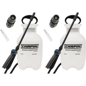 image:imageChapin 20075 Bleach Pump Sprayer 1Gallon Lawn amp Garden BleachResistant Poly Tank FunnelTop AntiClog Filter Adjustable Cone Nozzle 40 Hose for Cleaning Mold amp Disinfecting Applications1Gallon Pack of 2