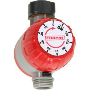 image:imageChapin 41003 Dual Zone Water Timer with Water Resistant Construction Numerous Options for Frequency of WateringDuration of Watering Settings and up to 116 PSI RedBlackMechanical Timer