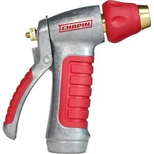 image:imageChapin 4600 Professional Heavy Duty Galvanized Steel 7way Spray Nozzle With Ergonomic Rubber Grip SilverRed2 x 2 x 6 inches