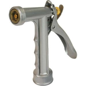 image:imageChapin 4603 Cast Metal Garden Hose Spray Nozzle with Rear Trigger Grip Threaded Connection Fits Standard Garden Hose for Gardening Landscaping Watering and Outdoor Jobs Silver