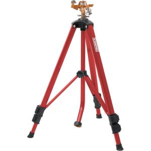 image:imageChapin 4993 Heavy Duty Brass Head Tripod Impact Lawn Sprinkler 360 Degree Coverage for Large Lawns Golf Courses Gardens Adjustable Height Gooseneck Hose Connection Red and Black