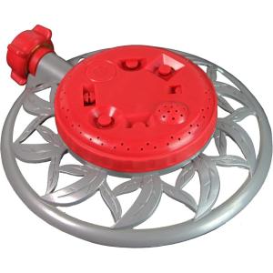 image:imageChapin 4998 8Pattern Metal Circle Sprinkler 360 Degree Sprinkler Head for Small Gardens and Lawns Up to 40 ft Coverage Area Lawn Sprinkler Small Area Yards and Garden Watering RedSilver
