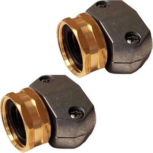 image:imageChapin 69457 Male and Female HeavyDuty Brass Hose Mender Coupling Fits 58 Inch and 34 Inch Garden Hose Repair Fitting Set of 2Female2pack
