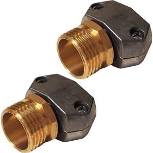 image:imageChapin 69457 Male and Female HeavyDuty Brass Hose Mender Coupling Fits 58 Inch and 34 Inch Garden Hose Repair Fitting Set of 2Male2pack