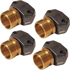 image:imageChapin 69457 Male and Female HeavyDuty Brass Hose Mender Coupling Fits 58 Inch and 34 Inch Garden Hose Repair Fitting Set of 2Male4pack