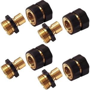 image:imageChapin 69464 Male Garden Hose QuickConnect Fittings Heavy Duty Valve Garden Hose Connector Set of 4MaleFemale4pack