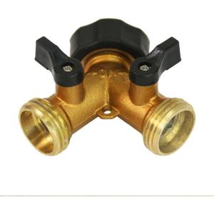 image:imageChapin 69474 HeavyDuty Brass Hose Splitter Hose Connection Fits Standard Garden Hoses Brass Construction with ShutOff Valves YShaped LeakFree Dual Water Flow for Landscaping and Outdoor Use1Pack