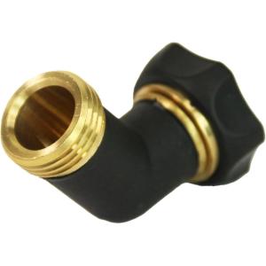 image:imageChapin 69478 Gooseneck Hose Coupling for Lawn amp Garden Sprinklers Zinc and Brass Threaded Connection Rubber Washer Black Set of 21Pack