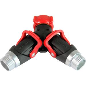 image:imageChapin 69480 Deluxe Hose Splitter Hose Connection Fits Standard Garden Hoses Metal and Plastic Construction with ShutOff Valves LeakFree Dual Water Flow for Landscaping and Outdoor Use