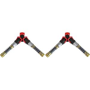image:imageChapin 69482 Deluxe 2Way Shutoff Hose Connection with KinkFree Extensions Fits Standard Garden Hoses Metal and Plastic Construction with ShutOff Valves LeakFree Dual Water Flow12 inches Pack of 2