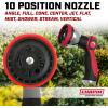 image:imageChapin 5997 Garden Hose Reel 65feet Retractable Wall Mounted HeavyDuty Case 180 Swivel Frame Mount Automatic Retract Locking Hose 10 Position Metal Garden Hose Spray Nozzle