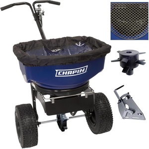 image:imageChapin USA 82088 80Pound Made in USA Commercial Sure Spread Salt and Ice Melt Walk Behind Spreader with 360degree Baffles Enclosed Gear System and Includes Cover and Salt Grate BlueSpreader